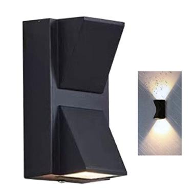 Imagem de Luminária de parede externa, alojamentos de plástico, lâmpada de parede externa de cabeça dupla com arandelas para cima e para baixo para casa, porta, pátio (quente)