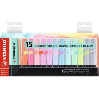 Imagem de Marca Texto Stabilo Boss, 15 Cores Pastel