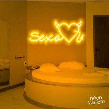 Imagem de luminaria letreiro Neon Led Sexo 02 100x40 luminoso decoração p/ selfi