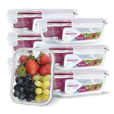 Imagem de KIT 7 Potes de Vidro Retangular com Tampa Hermética 370ml - U4home, Ve
