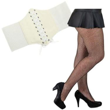 Imagem de Cinto Corselet Modelo Gótico Espartilho Steampunk + Meia Calça Arrastã