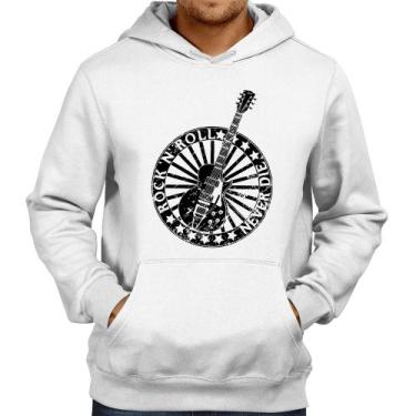 Imagem de Moletom Rock n Roll Never Die Guitarra - Foca na Moda, Branco, P