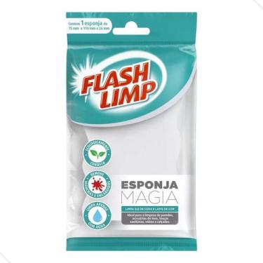 Imagem de Esponja Magica Flashlimp Remove Giz Cera Lápis Parede Louça
