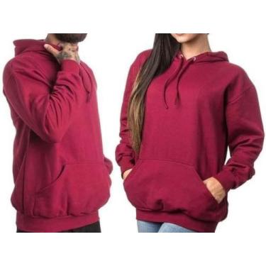 Imagem de Casaco Moletom liso Canguru com bolso e Capuz Masculino e Feminino blu