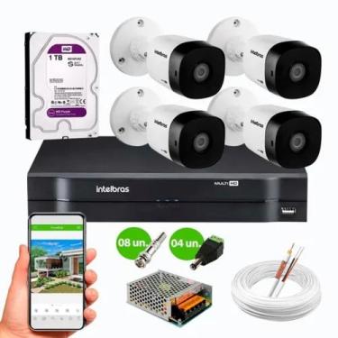 Imagem de Kit 4 Câmeras Segurança Intelbras 1120 Vhl Hd 1tb Wd Purple