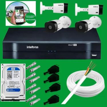 Imagem de KIT 4 monitoramento completo. DVR 1104 + 4 câmeras VHL 1220 Intelbras+