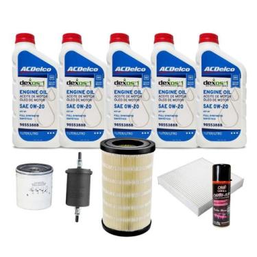 Imagem de Kit Troca De Óleo Chevrolet S10 Flex 2.5 Acima De 2015 Acdelco 0w20 + 
