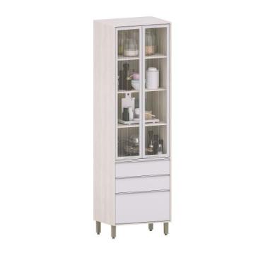 Imagem de Torre Art 70 Cm 2 Portas Vidro Canelado e 3 Gavetas  Luciane Moveis