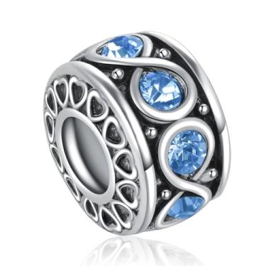 Imagem de MiiFort Pingente espaçador de pedras de nascimento de zircônia cúbica de aniversário infinito compatível com pulseiras Pandora Charms, One Size, Cobre, Sem Pedra Preciosa