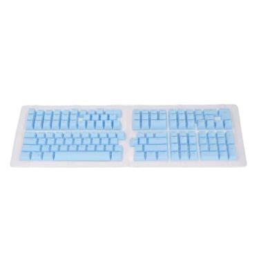 Imagem de Teclado Com 132 Teclas, Perfil OEM Russo Com Acabamento Fosco Ergonômico ABS Com Caracteres Russos para Teclados 61 62 64 68 84 87 104 108 (Azul)