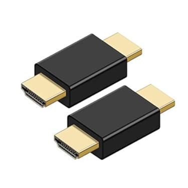 Imagem de Adaptador HDMI, conector extensor de acoplador macho para macho HDMI para conversor de extensão de cabo HDMI HDTV 1080p, (pacote com 2)