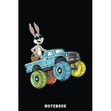 Imagem de Kids Easter Rabbit Riding Monster Truck Funny Boys Girls Toddler Notebook Vintage: Happy Easter Day Notebook, Easter Journal For Kids, Best Happy ... Easter Day Notebooks 6x9 Inches 110 Pages