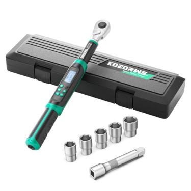 Imagem de KOEORWS Chave de torque digital de precisão – Chave de torque elétrica de 10 a 200 Nm com medição de força ajustável (eixo de aço 45, cabeça catraca cromo vanádio, alça de nylon)