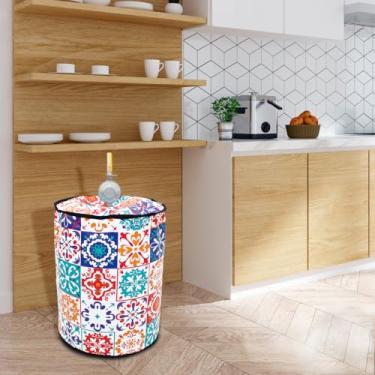 Imagem de Capa Protetora Impermeável Para Botijão de Gás 13 Kg Decorativa - Várias Estampas (Estampa, Azulejo)