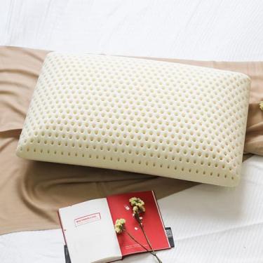 Imagem de TalatexHome Travesseiro Talatex Talalay 100% Natural Látex Premium, Ajuda A Aliviar A Pressão, Sem Produtos Químicos de Espuma de Memória, Embalagem Perfeita Melhor Presente com Ca (Padrão (24"×15,7"×