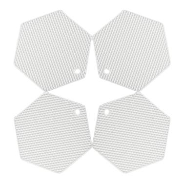 Imagem de colinda 4 Tapetes de Silicone para Descanso de Panelas- Tapete para Secar Pratos de Tamanhos Diferentes, Suporte para Panelas Quentes para Panelas e Frigideiras, Antiderrapantes e (, Branco)