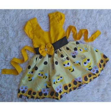 Imagem de Vestido Infantil Temático Simples Abelhinha - EDYNHOKIDS, 01 ANO A 02 