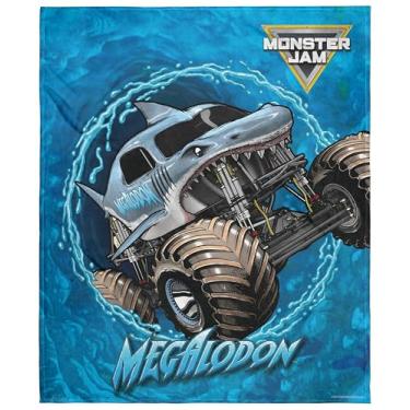 Imagem de Cobertor de pelúcia Monster Jam Megalodon Shark Monster Truck macio de lã