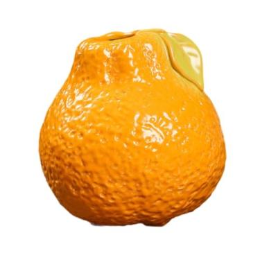 Imagem de Generic Vaso de propagação em forma de fruta Vaso de cerâmica para flores Decoração para casa Suporte para plantas de mesa Decoração para vasos decorativos, Laranja