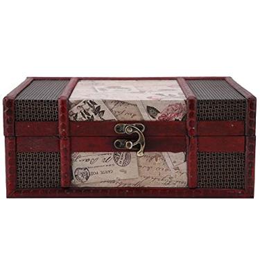 Imagem de Caixa de Joias, Caixa de Livro Decorativa de Madeira Vintage, Caixa de Armazenamento, Organizador, Recipiente Com Impressão de Couro PU para Brincos, Livros e Muito Mais