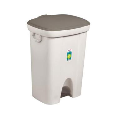Imagem de Lixeira Plástica Grande 72 Litros Com Tampa Pedal Cesto De Lixo Banhei