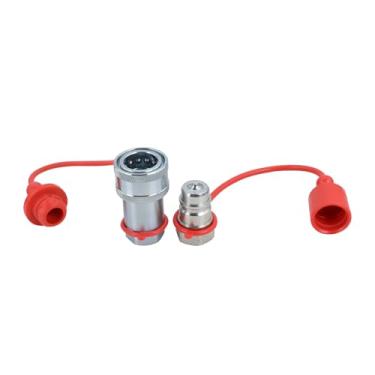 Imagem de Acoplador hidráulico de conexão rápida NPT Ag de 1/5.1 cm, acopladores de trator estilo Poppet Pioneer ISO 5675 com tampas de poeira, intercambiáveis com a série Parker 4000 | Safeway S20 Series