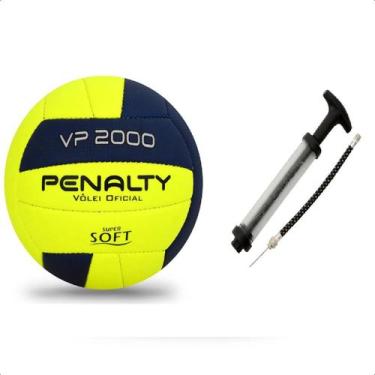 Imagem de Kit Bola de Vôlei Penalty VP 2000 X + Bomba Branco, Único