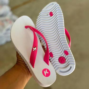 Imagem de Chinelo Sandália Lançamento Feminino 2024 - BrendaShoes, Branco rosa, 