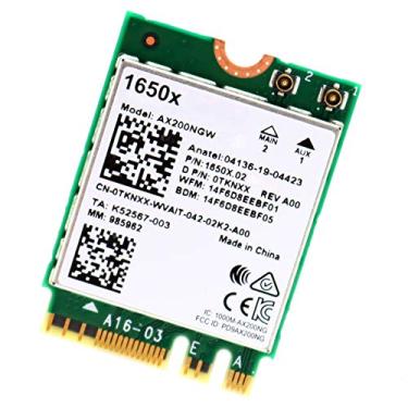 Imagem de Deal4GO Adaptador WiFi sem fio AX200NGW 1650X 802.11ax 2,4Gbps Wi-Fi 6 M.2 NGFF com Bluetooth 5.1 para Dell Alienware 13 R2 R3 15 R2/R3/R4 17 R3/R4/R5 AX200 0TKNXX TKNXX
