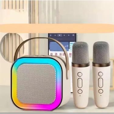 Imagem de Caixa de Som Com Microfone Sem Fio, Caixa e Som Com Microfone, Caixinha de Som Com Microfone, Caixa e Som Com Microfone (Azul)