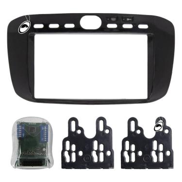 Imagem de Moldura de Painel 2 Din Fiat Punto 2012 2013 2014 2015 2016 Linea 2016 2017 + Interface Comando de Volante