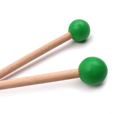 Imagem de 1 par de Xilofone Marimba Marreta de Borracha Tambores de Borracha Percussão Glockenspiel Marlets para Tambor de Língua (Verde)