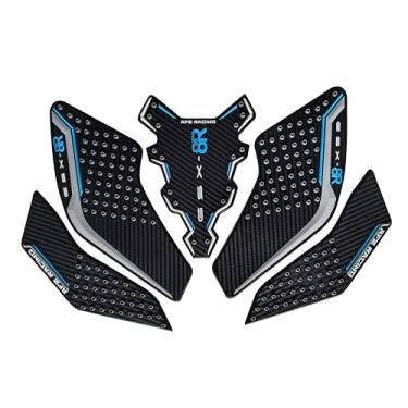 Imagem de Protetor de almofada de tanque de gás para moldura de carenagem adesivo de cobertura de almofada lateral compatível com Suzuki GSX-8R 2024 2025 (azul)