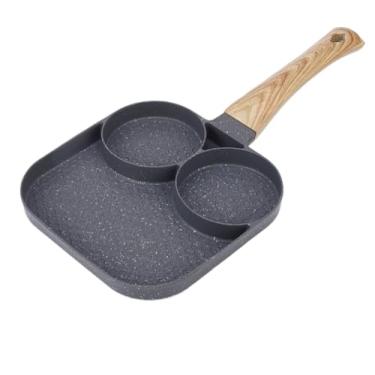 Imagem de Fritadeira Antiderente Multifuncional 4 em 1/3em 1 Ovos Hambúrguer Com Cabo De Madeira(3 em 1)