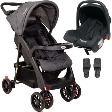 Imagem de Carrinho de Bebe com Bebe Conforto Passear Baby Atena Preto