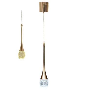 Imagem de Lustre Pendente 3 em 1 Gota Cristal Moderno Luxo Iluminaçao Casa Sala de Estar Quarto Cabeceira Residencial Comercial Ambiente