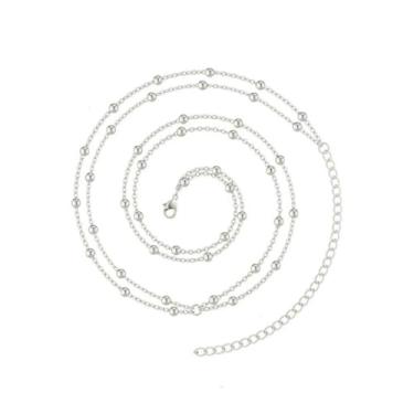 Imagem de Corrente de cintura dourada para mulheres, corrente de barriga de contas de cobre em camadas cruzadas de ouro para a cintura ajustável corrente de biquíni sexy para o verão correntes corporais