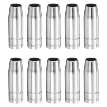 Imagem de HARFINGTON 10 peças de bocal de soldagem a gás, orifício de 1/5.1 cm, bocais cônicos para pistolas de soldagem a gás de cobre niquelado, acessório para pistolas de solda MB15 14AK 15AK Mig
