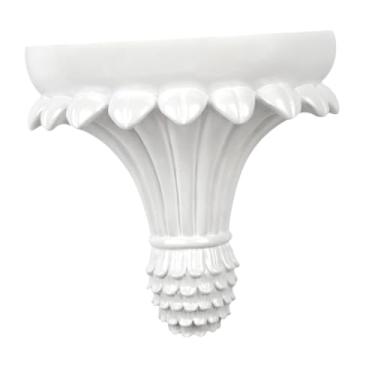 Imagem de rockible Estação de foto de prateleira montada na parede sala de estar de estar fácil instalação retro 3d pequena estátua suporta vasos de flores armazenamento, Branco Grande