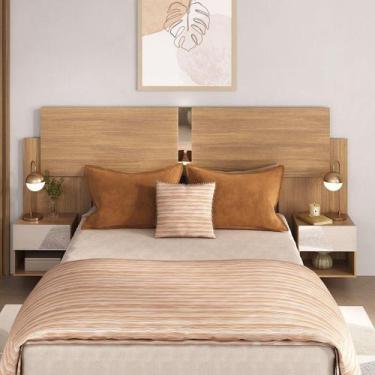 Imagem de Cabeceira Casal/Queen c/Espelho e 2 Mesas Multimóveis MP4324, Madeirad