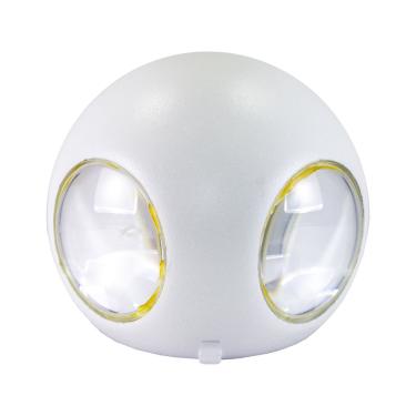 Imagem de Luminária Arandela Branca Redonda 4 Fachos De Luz Led Colorida com Controle Remoto Bivolt