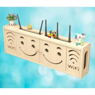 Imagem de Roteador Wifi Prateleira de parede sem fio roteador wi-fi prateleira caixa de armazenamento de parede caixa de armazenamento de parede, A-71 x 24 cm