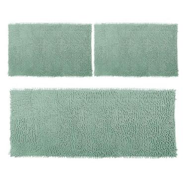 Imagem de Kit 2 Tapetes Bolinha Microfibra 38x58cm + Tapete Passadeira Cozinha 1