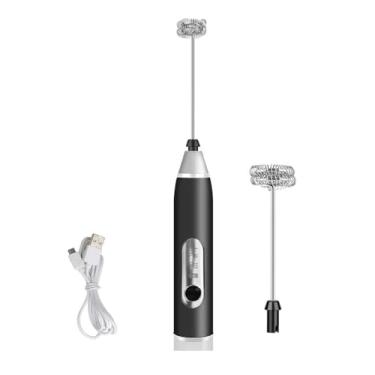 Imagem de Mixer Misturador Elétrico Portátil Recarregável com 3 Velocidades para Bebidas Ovos Leite Mini Batedor com Fuê