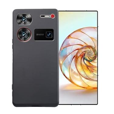 Imagem de WDMYLFTW Capa de silicone para ZTE Nubia Z60 Ultra, capa protetora de corpo inteiro com toque macio e sedoso, à prova de choque com forro de microfibra (preto)