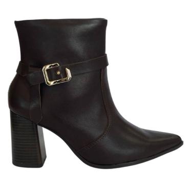 Imagem de Bota Ramarim 2568103 Feminino Marrom camo curto confortável