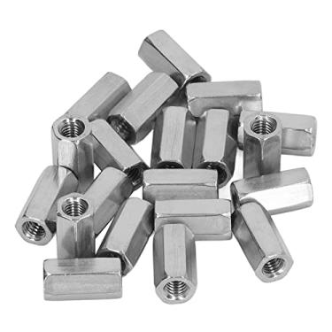 Imagem de 20 Peças Porca de Acoplamento Sextavada M6, Porca de Acoplamento M6 Porca de Acoplamento Sextavada Porcas de Conexão Sextavada Kit de Porca de Conector de Aço Inoxidável Prata