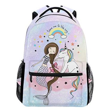 Imagem de Wamika Mermaid Dab Mochila infantil de unicórnio escolar para meninos e meninas
