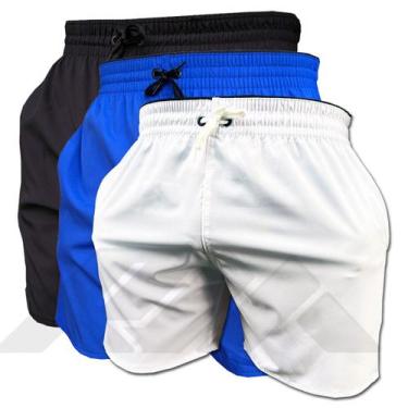 Imagem de Kit 3 Short de Elastano Dry fit Bermuda de Praia Piscina e Academia - 