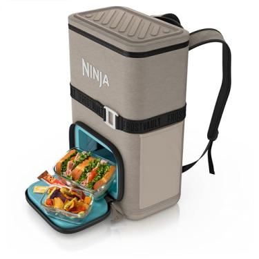 Imagem de Ninja | Refrigerador de mochila | Refrigerador macio FrostVault Go 24 latas | Zíper à prova de vazamento com abridor de latas embutido, 2 bolsas de gelo e gaveta de armazenamento a seco | para